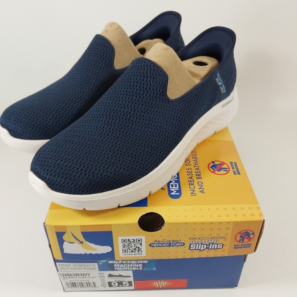 Skechers Womens Go Walk Flex 124963W Navy Casual Shoes Sneakers Size 9.5